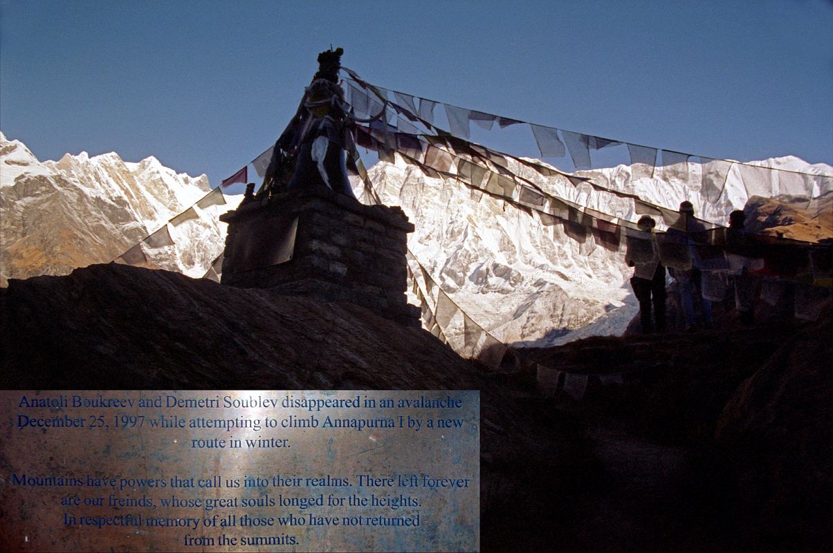 407 Monument To Anatolia Boukreev And Demetri Soublev At Annapurna Sanctuary Base Camp